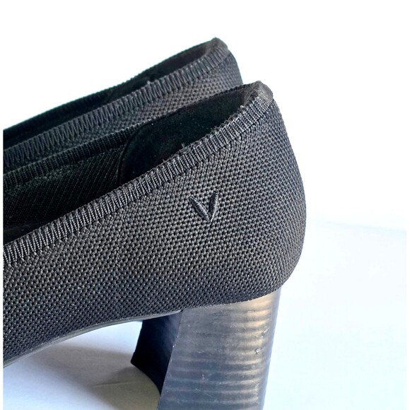 VIVAIA Black Tamia Almond Toe Block Heel Pumps Sz 40 9 Knit Casual - Picture 6 of 14